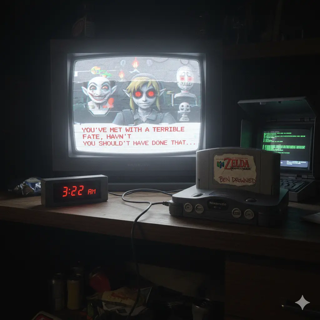 Ben Drowned Una cartuccia infestata di The Legend of Zelda Majora’s Mask.