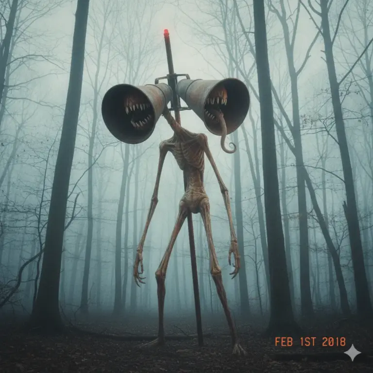 Siren Head La creatura altissima con sirene al posto della testa (creata da Trevor Henderson)