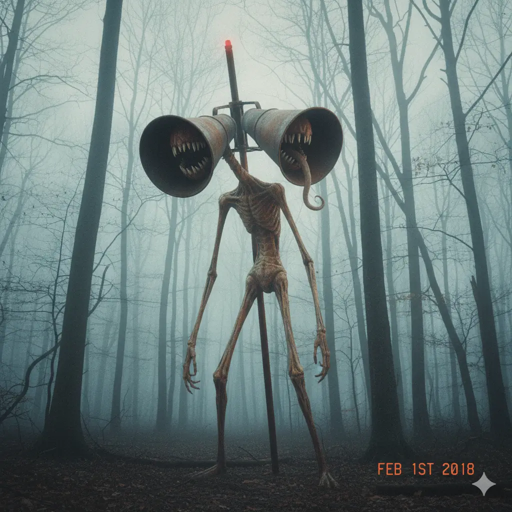 Siren Head La creatura altissima con sirene al posto della testa (creata da Trevor Henderson)